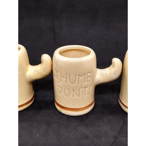 Vintage set of four Thumb do dont fun cant shot glasses - Picture 4 of 12